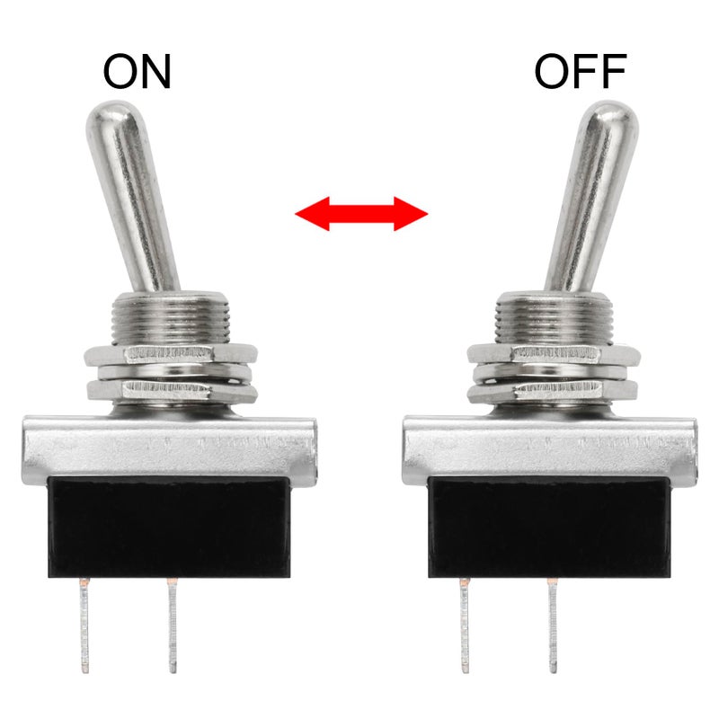 Heschen Metal Toggle Switch Flick Flip 12V 25A SPST On/Off 2 Positon 2 Pin for Car Dash Light with Waterproof Cap - Image 4